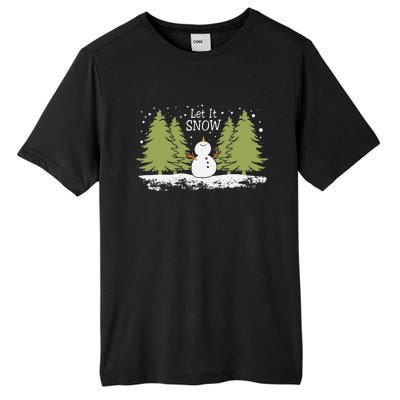 Christmas let it snow snowman winnter xmas  Tall Fusion ChromaSoft Performance T-Shirt