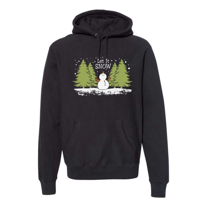 Christmas let it snow snowman winnter xmas  Premium Hoodie