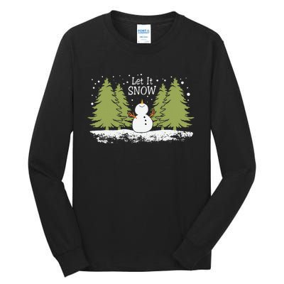 Christmas let it snow snowman winnter xmas  Tall Long Sleeve T-Shirt