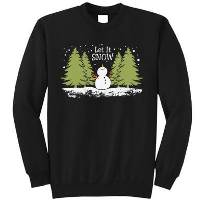 Christmas let it snow snowman winnter xmas  Tall Sweatshirt