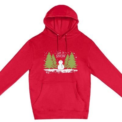 Christmas let it snow snowman winnter xmas  Premium Pullover Hoodie