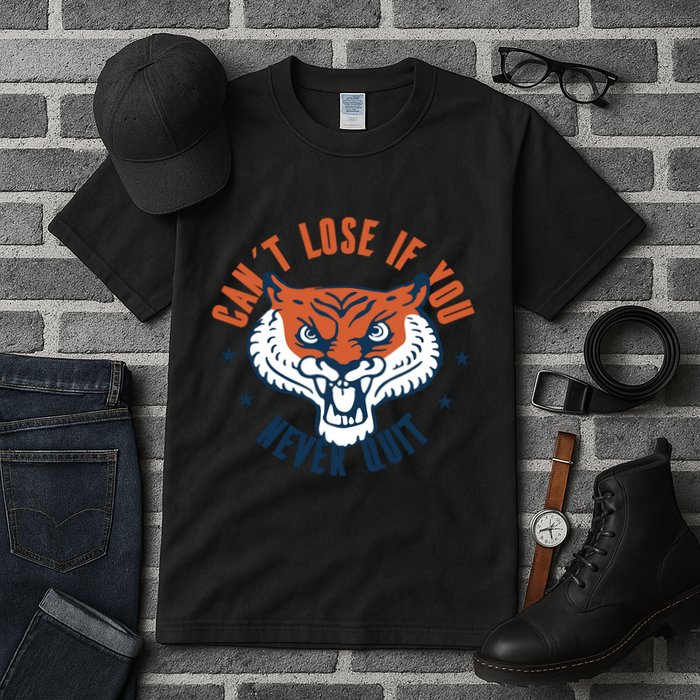 Can't Lose If You Never Quit Tiger Hustle Motivation Tall T-Shirt