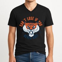 Can't Lose If You Never Quit Tiger Hustle Motivation V-Neck T-Shirt