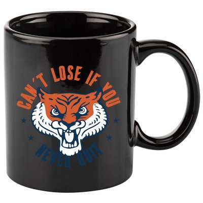 Can't Lose If You Never Quit Tiger Hustle Motivation 11oz C Handle Ceramic Mug
