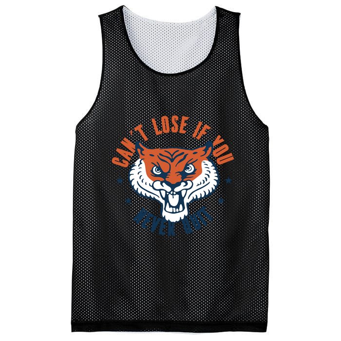 Can't Lose If You Never Quit Tiger Hustle Motivation Mesh Reversible Basketball Jersey Tank