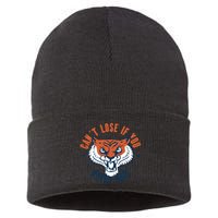 Can't Lose If You Never Quit Tiger Hustle Motivation Sustainable Knit Beanie