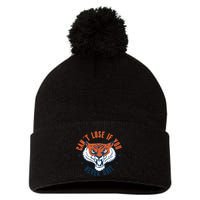 Can't Lose If You Never Quit Tiger Hustle Motivation Pom Pom 12in Knit Beanie