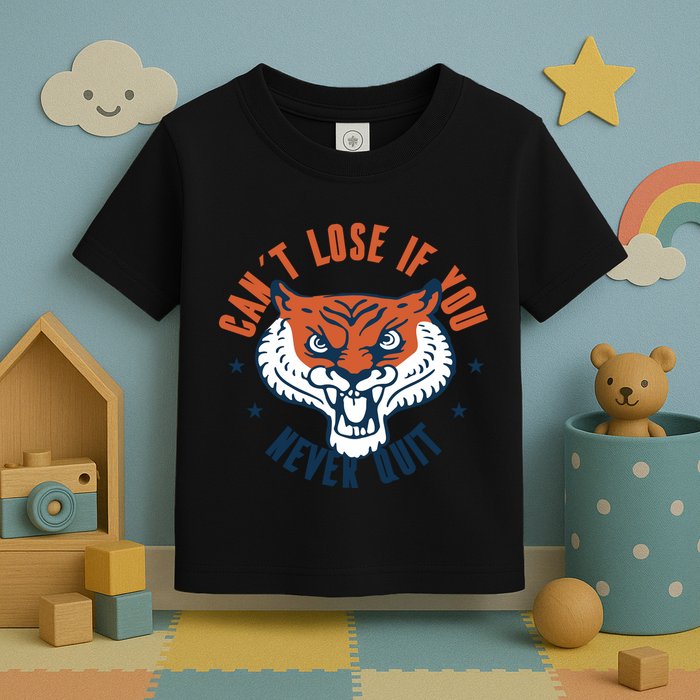 Can't Lose If You Never Quit Tiger Hustle Motivation Toddler T-Shirt
