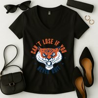 Can't Lose If You Never Quit Tiger Hustle Motivation Women's V-Neck T-Shirt