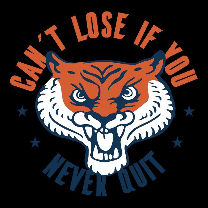 Can't Lose If You Never Quit Tiger Hustle Motivation Women's V-Neck T-Shirt