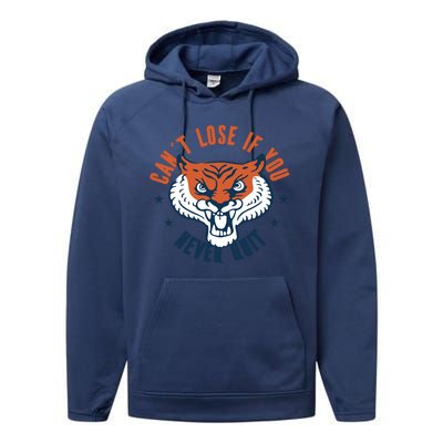 Can't Lose If You Never Quit Tiger Hustle Motivation Performance Fleece Hoodie