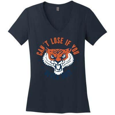 Can't Lose If You Never Quit Tiger Hustle Motivation Women's V-Neck T-Shirt