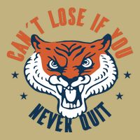 Can't Lose If You Never Quit Tiger Hustle Motivation Sustainable Beanie