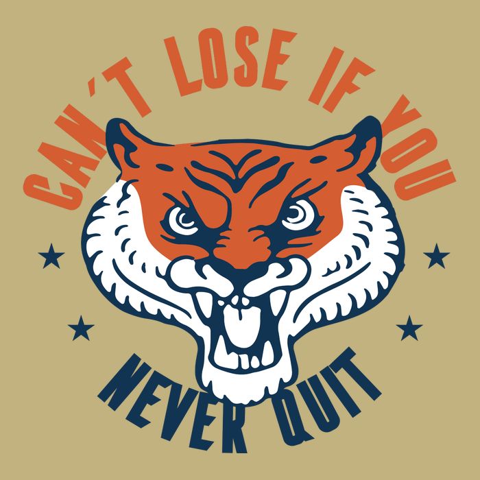 Can't Lose If You Never Quit Tiger Hustle Motivation Sustainable Beanie