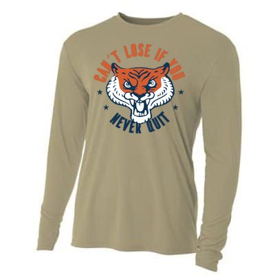 Can't Lose If You Never Quit Tiger Hustle Motivation Cooling Performance Long Sleeve Crew