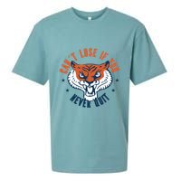 Can't Lose If You Never Quit Tiger Hustle Motivation Sueded Cloud Jersey T-Shirt