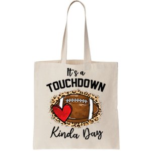 Cute Leopard It's a Touchdown Kinda Day Football Game Day Tote Bag