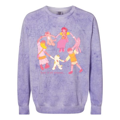 Cozybao Love Is All Around Colorblast Crewneck Sweatshirt