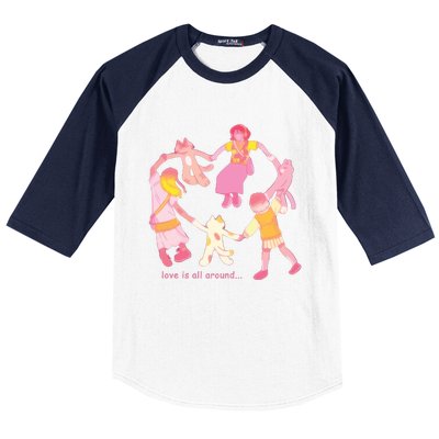 Cozybao Love Is All Around Baseball Sleeve Shirt