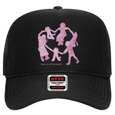 Cozybao Love Is All Around High Crown Mesh Back Trucker Hat