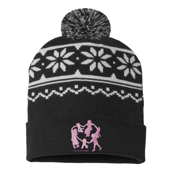 Cozybao Love Is All Around USA-Made Snowflake Beanie