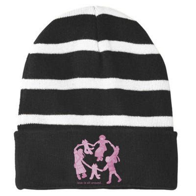 Cozybao Love Is All Around Striped Beanie with Solid Band