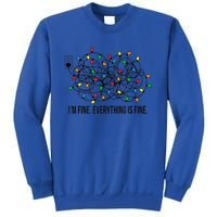 Christmas Lights IM Fine Everything Is Fine Ugly Christmas Cute Gift Sweatshirt