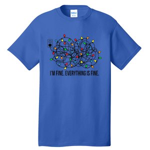 Christmas Lights IM Fine Everything Is Fine Ugly Christmas Cute Gift Tall T-Shirt