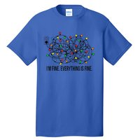 Christmas Lights IM Fine Everything Is Fine Ugly Christmas Cute Gift Tall T-Shirt