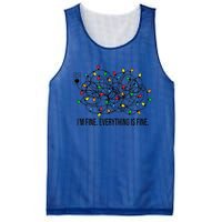 Christmas Lights IM Fine Everything Is Fine Ugly Christmas Cute Gift Mesh Reversible Basketball Jersey Tank