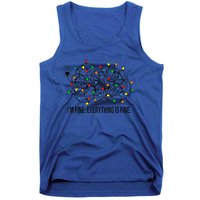 Christmas Lights IM Fine Everything Is Fine Ugly Christmas Cute Gift Tank Top