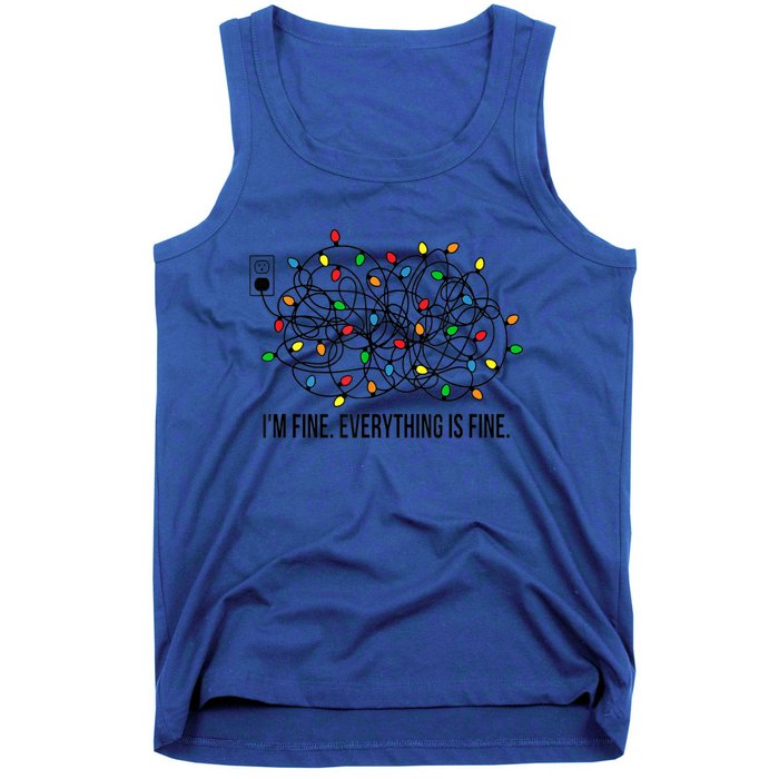 Christmas Lights IM Fine Everything Is Fine Ugly Christmas Cute Gift Tank Top