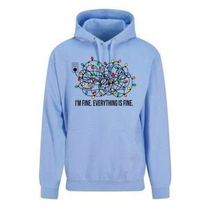 Christmas Lights IM Fine Everything Is Fine Ugly Christmas Cute Gift Unisex Surf Hoodie