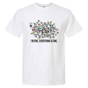 Christmas Lights IM Fine Everything Is Fine Ugly Christmas Cute Gift Garment-Dyed Heavyweight T-Shirt