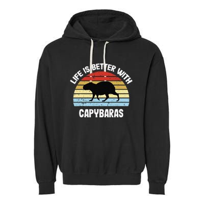 Capybara Life Is Better With Capybaras Garment-Dyed Fleece Hoodie