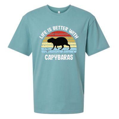 Capybara Life Is Better With Capybaras Sueded Cloud Jersey T-Shirt