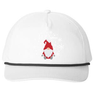 Christmas Let It Snow Gnome Cute Funny Gnome Xmas Pajama Gift Snapback Five-Panel Rope Hat