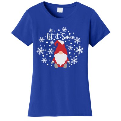 Christmas Let It Snow Gnome Cute Funny Gnome Xmas Pajama Gift Women's T-Shirt