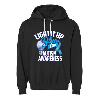 Cute Light It Up Blue For Autism Awareness Gift Garment-Dyed Fleece Hoodie