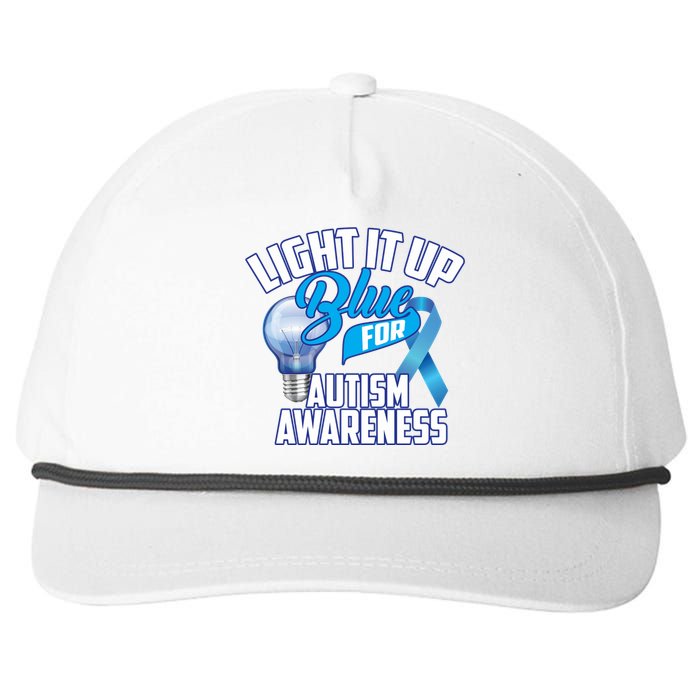 Cute Light It Up Blue For Autism Awareness Gift Snapback Five-Panel Rope Hat