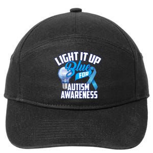 Cute Light It Up Blue For Autism Awareness Gift 7-Panel Snapback Hat