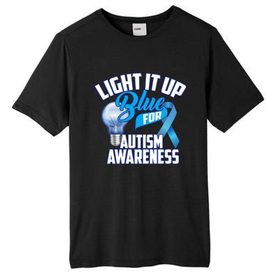 Cute Light It Up Blue For Autism Awareness Gift Tall Fusion ChromaSoft Performance T-Shirt