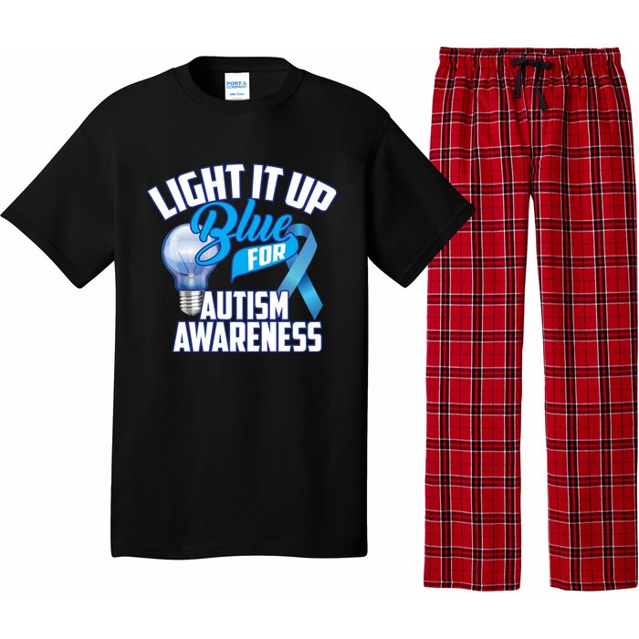 Cute Light It Up Blue For Autism Awareness Gift Pajama Set