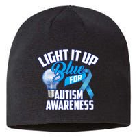 Cute Light It Up Blue For Autism Awareness Gift Sustainable Beanie