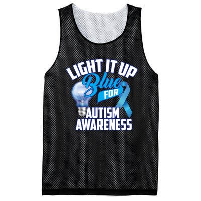 Cute Light It Up Blue For Autism Awareness Gift Mesh Reversible Basketball Jersey Tank