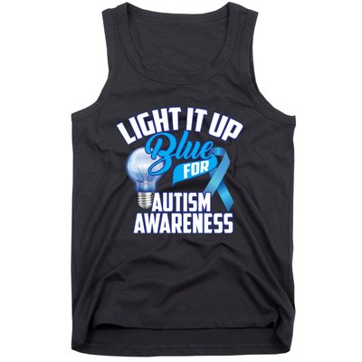 Cute Light It Up Blue For Autism Awareness Gift Tank Top