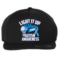 Cute Light It Up Blue For Autism Awareness Gift Wool Snapback Cap