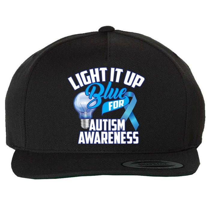 Cute Light It Up Blue For Autism Awareness Gift Wool Snapback Cap