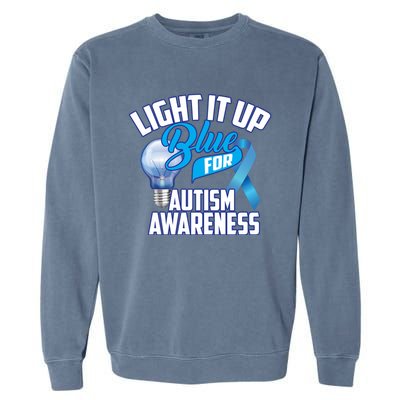 Cute Light It Up Blue For Autism Awareness Gift Garment-Dyed Sweatshirt