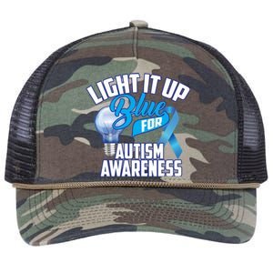 Cute Light It Up Blue For Autism Awareness Gift Retro Rope Trucker Hat Cap